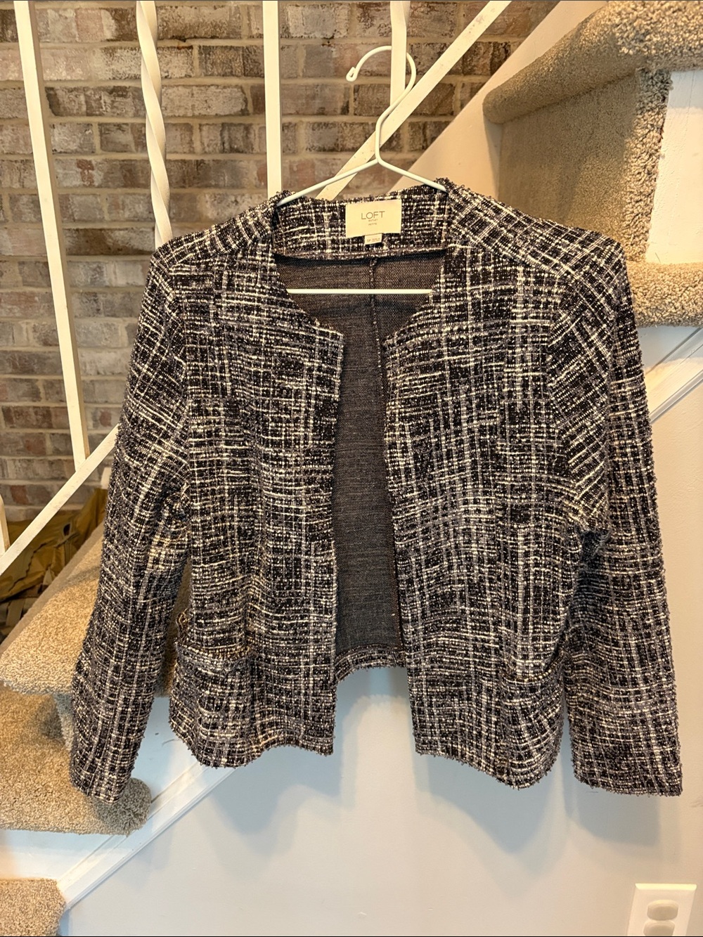 LOFT Tweed Open-Front Blazer Small Petite
